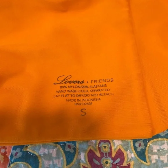 Lovers and Friends orange one shoulder strap bikini top size S EUC - Picture 2 of 3